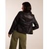 PU Leather Zip Through Biker Jacket