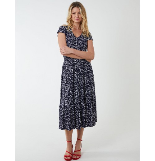 Button Through Midi Dress