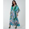 V Neck Flutter Sleeve Maxi Dress