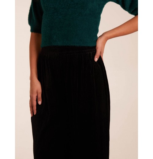 Wide Leg Textured Velour Trouser