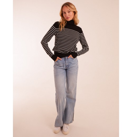 Thin Stripe Roll Neck Jumper