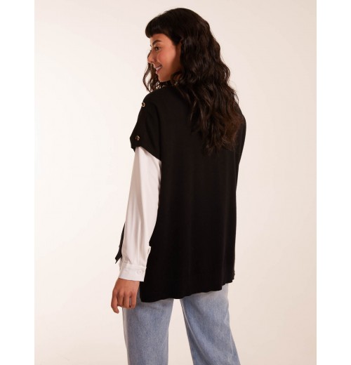 Oversized Button Shoulder Top