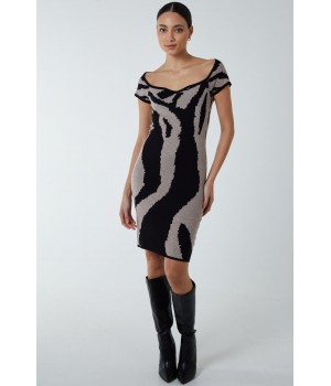 Heart Neckline Animal Dress