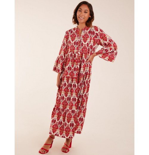 Damask Button Down Maxi Dress