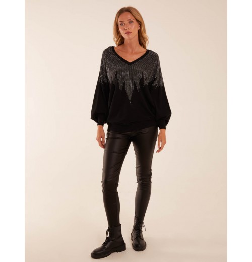 V Neck Diamante Jumper