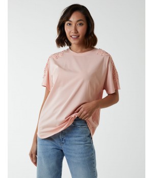 Embellished Shoulder Basic Top