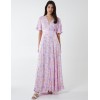 Button Through Angel Sleeve Maxi Dress