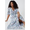 Tropical Leaf Button Through Maxi Dress