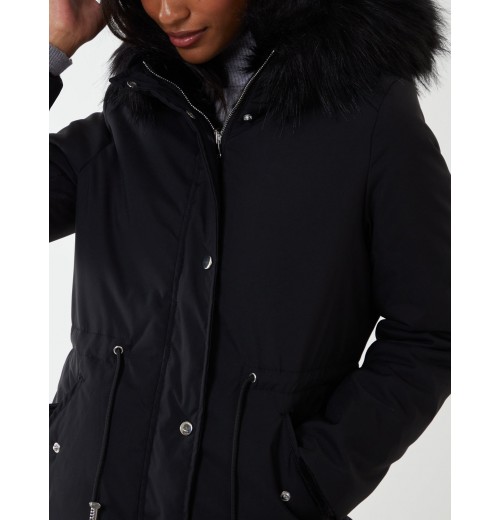 Black Reversible Faux Fur & Trench Jacket