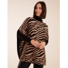 Zebra Print Roll Neck Jumper