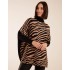 Zebra Print Roll Neck Jumper