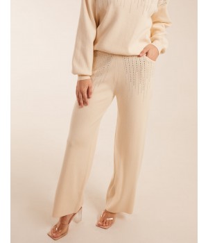 Diamante Knitted Flared Trousers