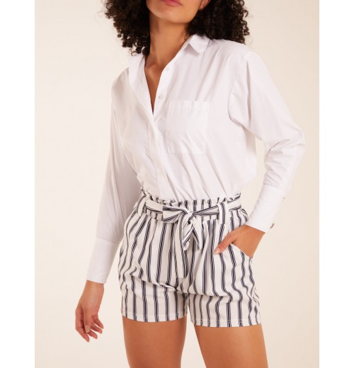 Stripe Belted Shorts