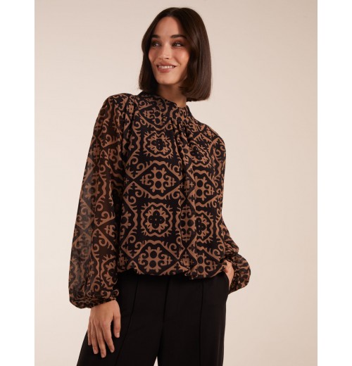 High Neck Baroque Blouse